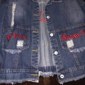 Know Your Purpose Torn Jean Jacket